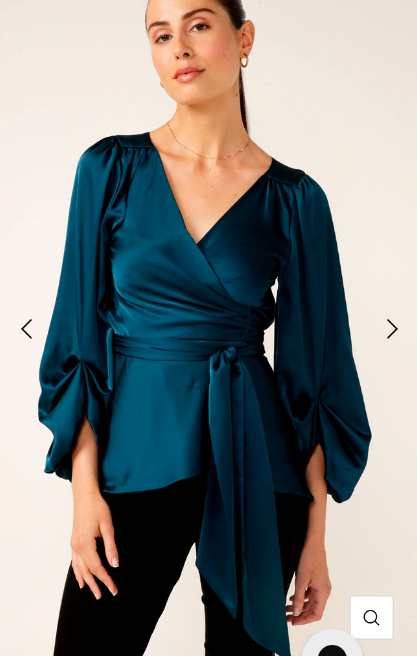 SEQUIN PALAZZO PANTS & NOLANA TOP IN PEACOCK