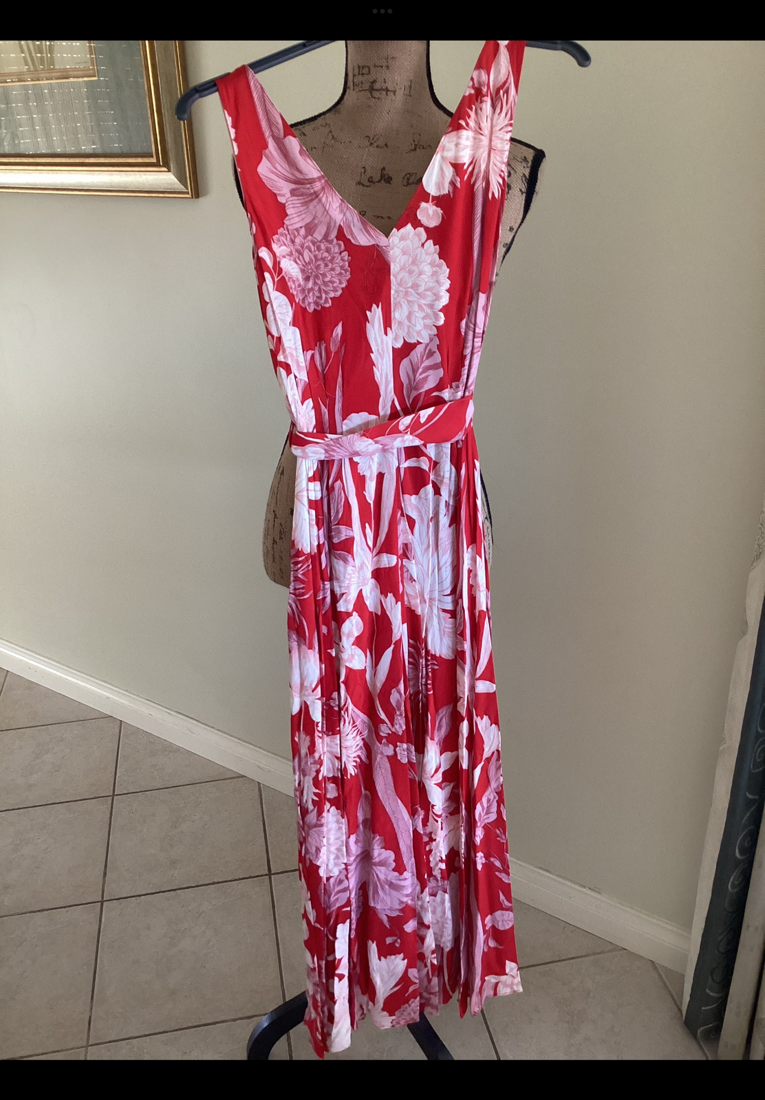 Print Tuck Detail Dress