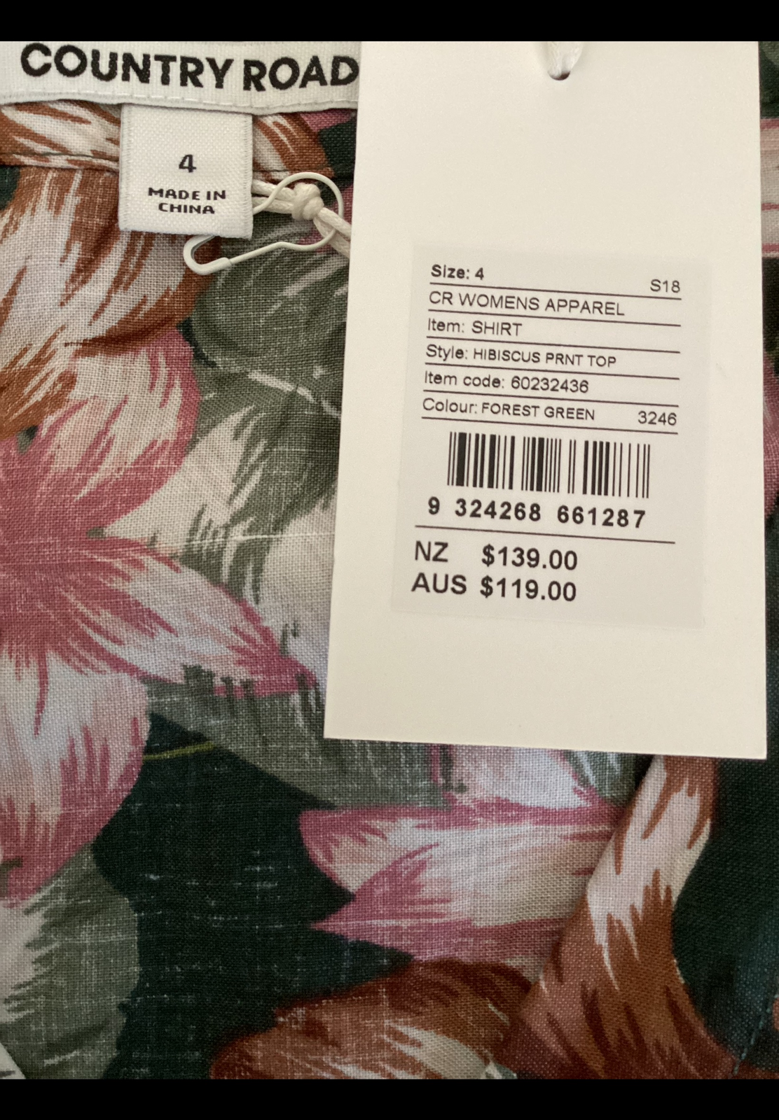 ‘Hibiscus’ Print Top