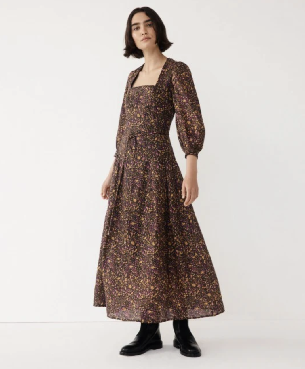 Francesca Linen Midi Dress | Print