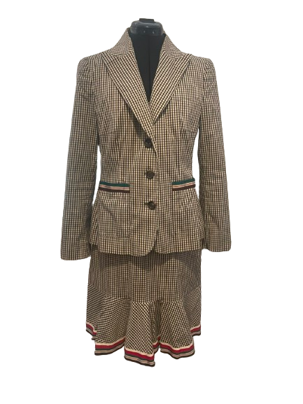 ムートン・ファーコート Moschino Double-Breasted Brown Check Coat Moschino Double-Breasted Brown Check Coat | ShopSimon