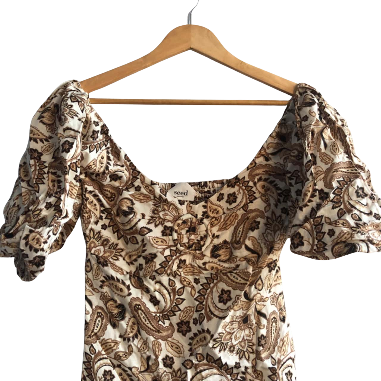 Linen Paisley Blouson Top