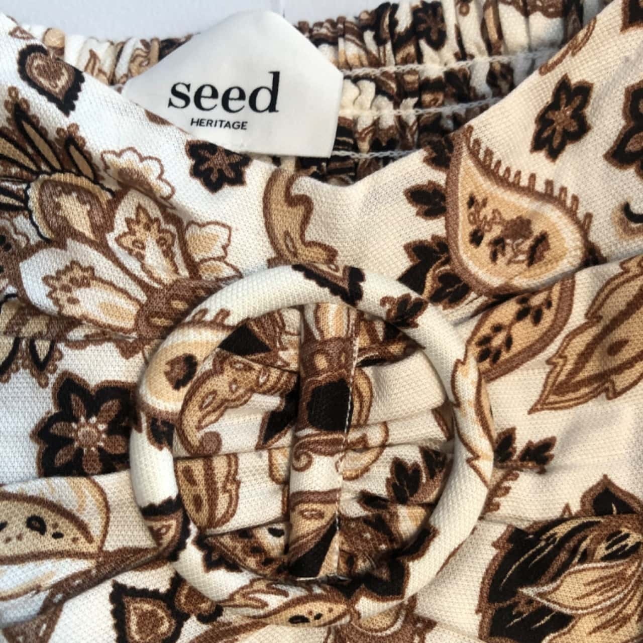 Linen Paisley Blouson Top