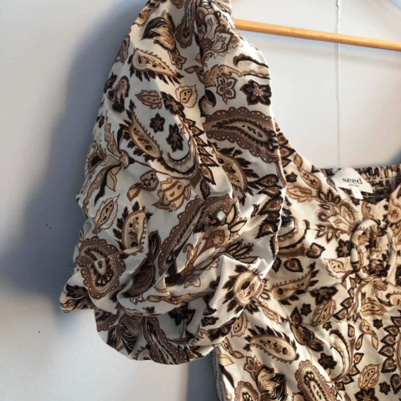 Linen Paisley Blouson Top