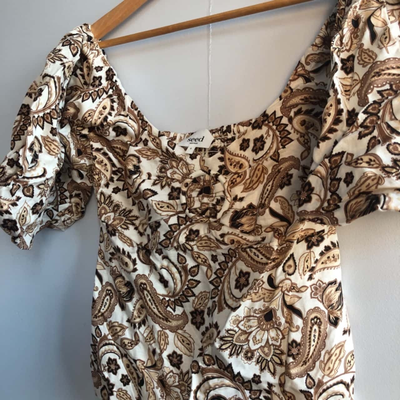 Linen Paisley Blouson Top