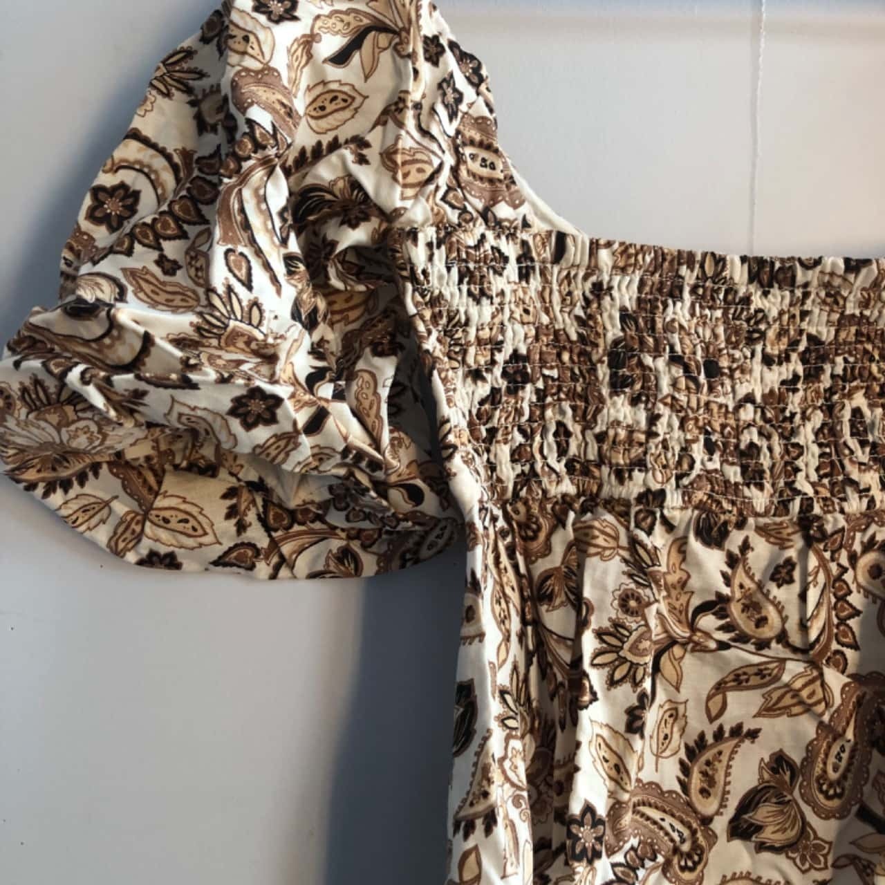 Linen Paisley Blouson Top