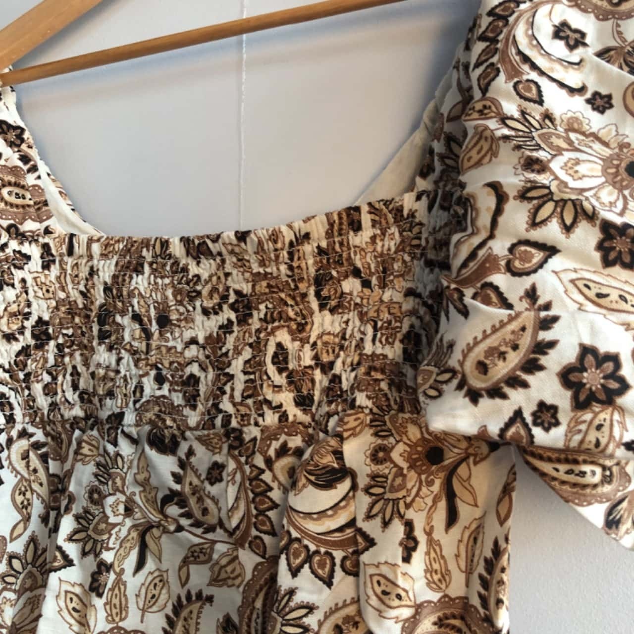 Linen Paisley Blouson Top