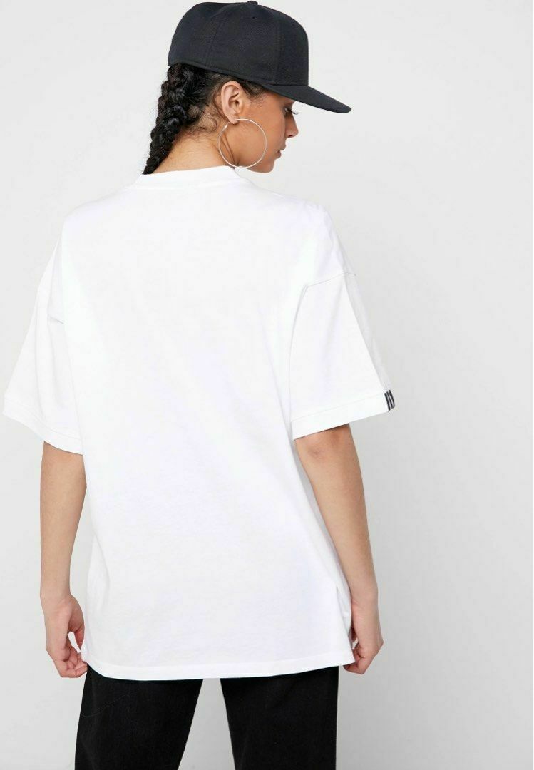 Logo Premium Cotton White Black Oversized Tee T-Shirt