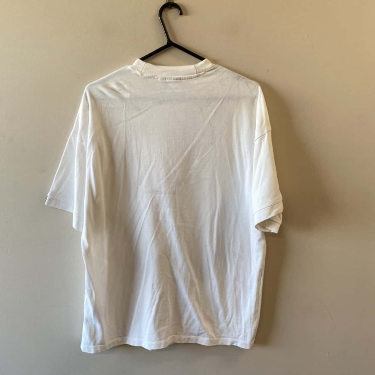 Logo Premium Cotton White Black Oversized Tee T-Shirt