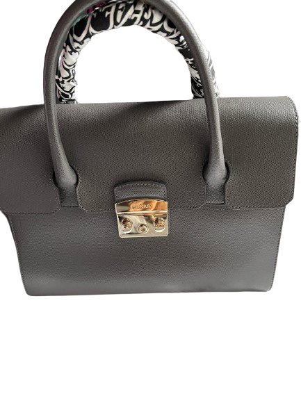 【FURLA】国内発送 フルラ ハンドバッグ METROPOLIS SATCHEL Furla Bag Metropolis Satchel Navy With Dust Bag With Gold