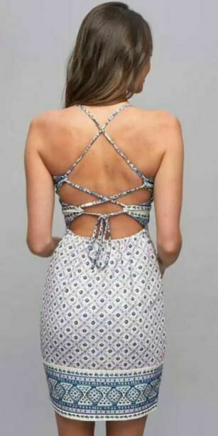 Belize Gia Bodycon Tie Back Mini Dress NWT