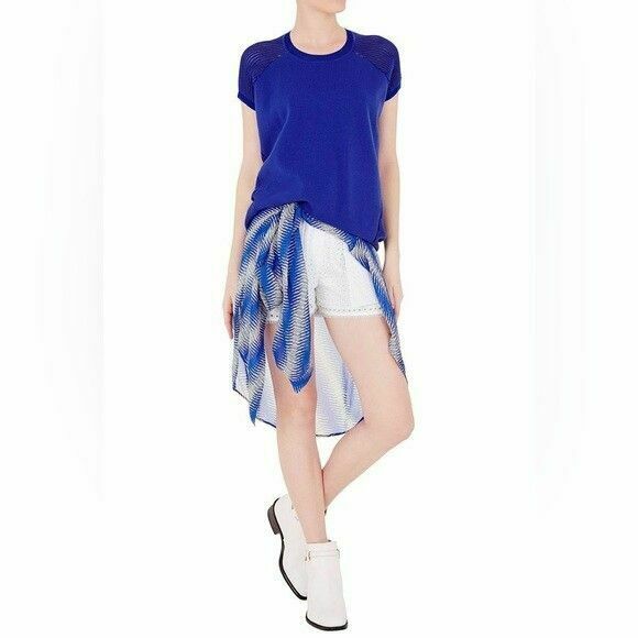 Parlez-Vous White Cotton High Waisted Shorts