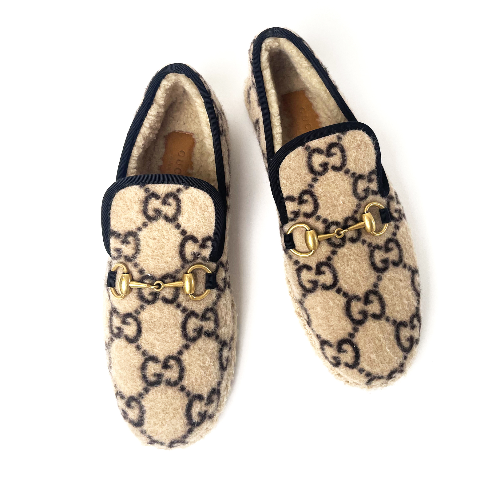 Gucci Monogram Wool Loafers Sz 37 - AirRobe
