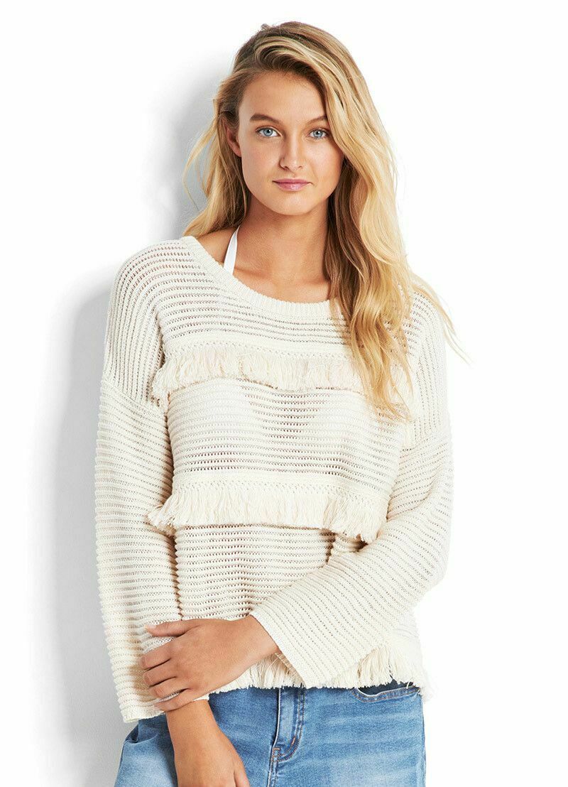 Cotton Crochet Fringed Knit Top Jumper Sweater