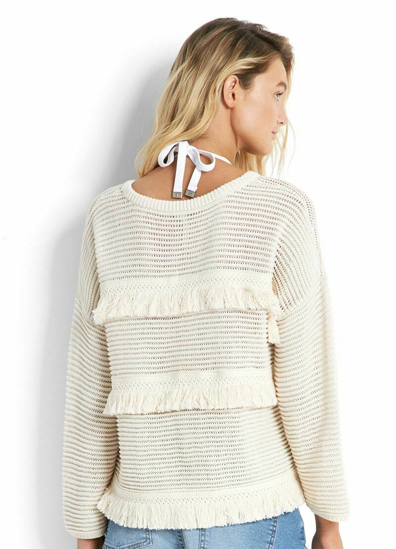 Cotton Crochet Fringed Knit Top Jumper Sweater