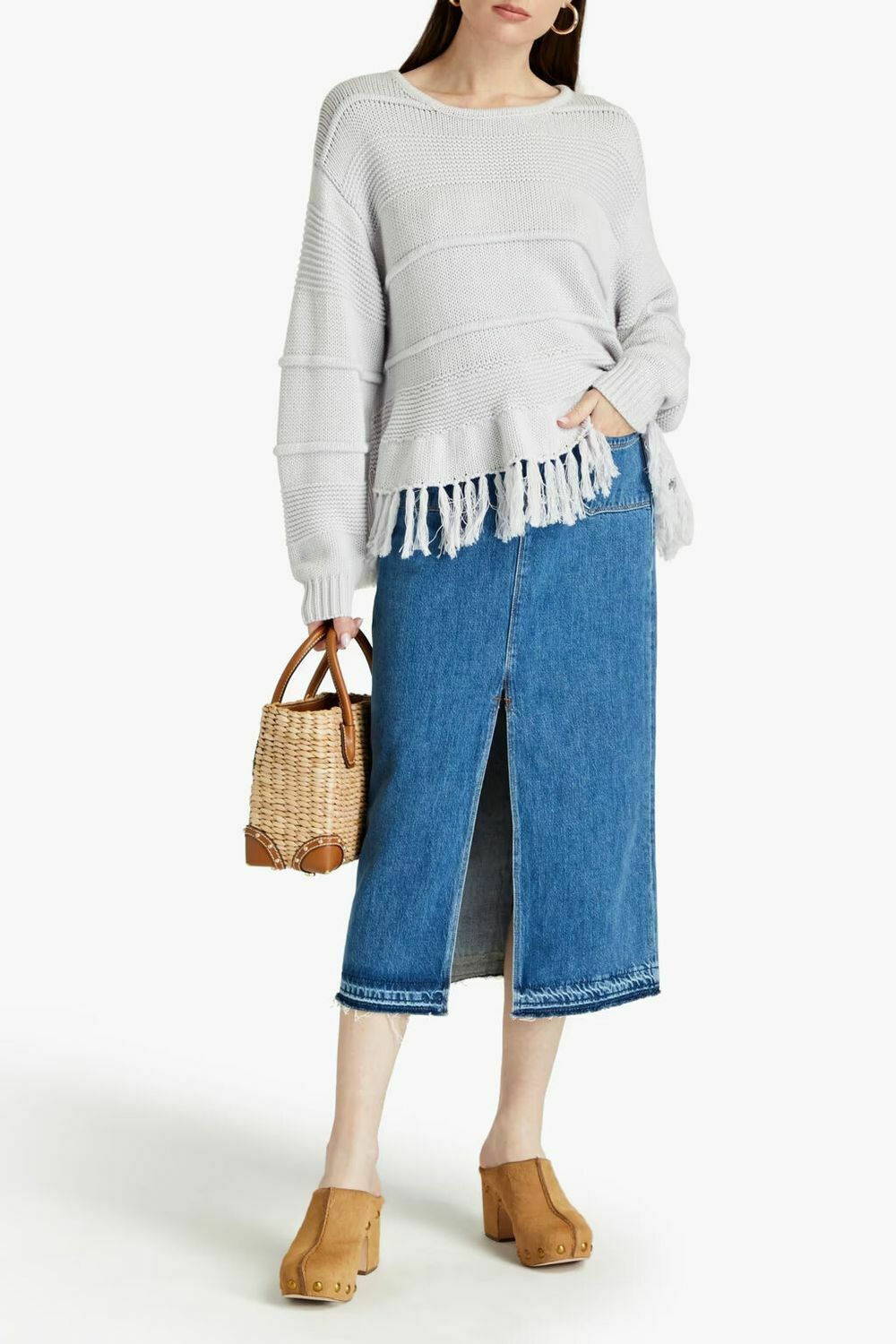 Kirika Merino Wool Fringe Knit Sweater Jumper NWT