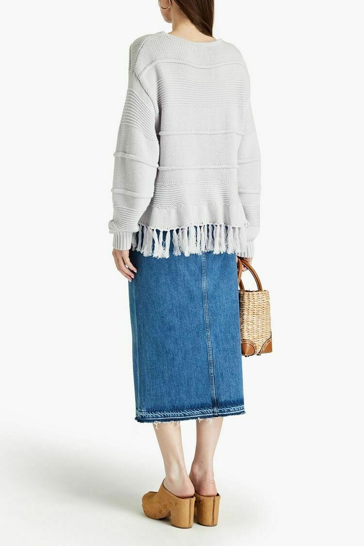 Kirika Merino Wool Fringe Knit Sweater Jumper NWT