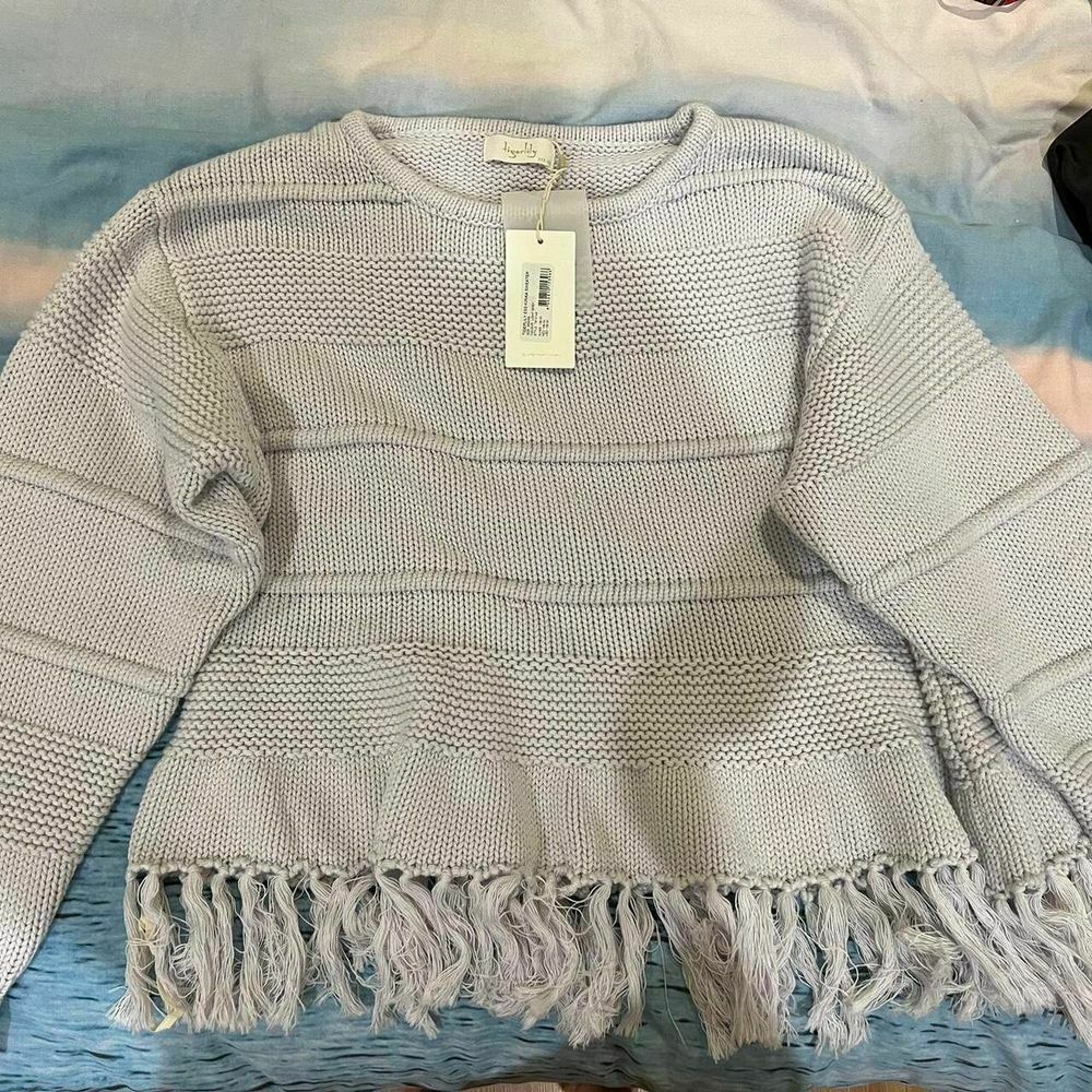 Kirika Merino Wool Fringe Knit Sweater Jumper NWT