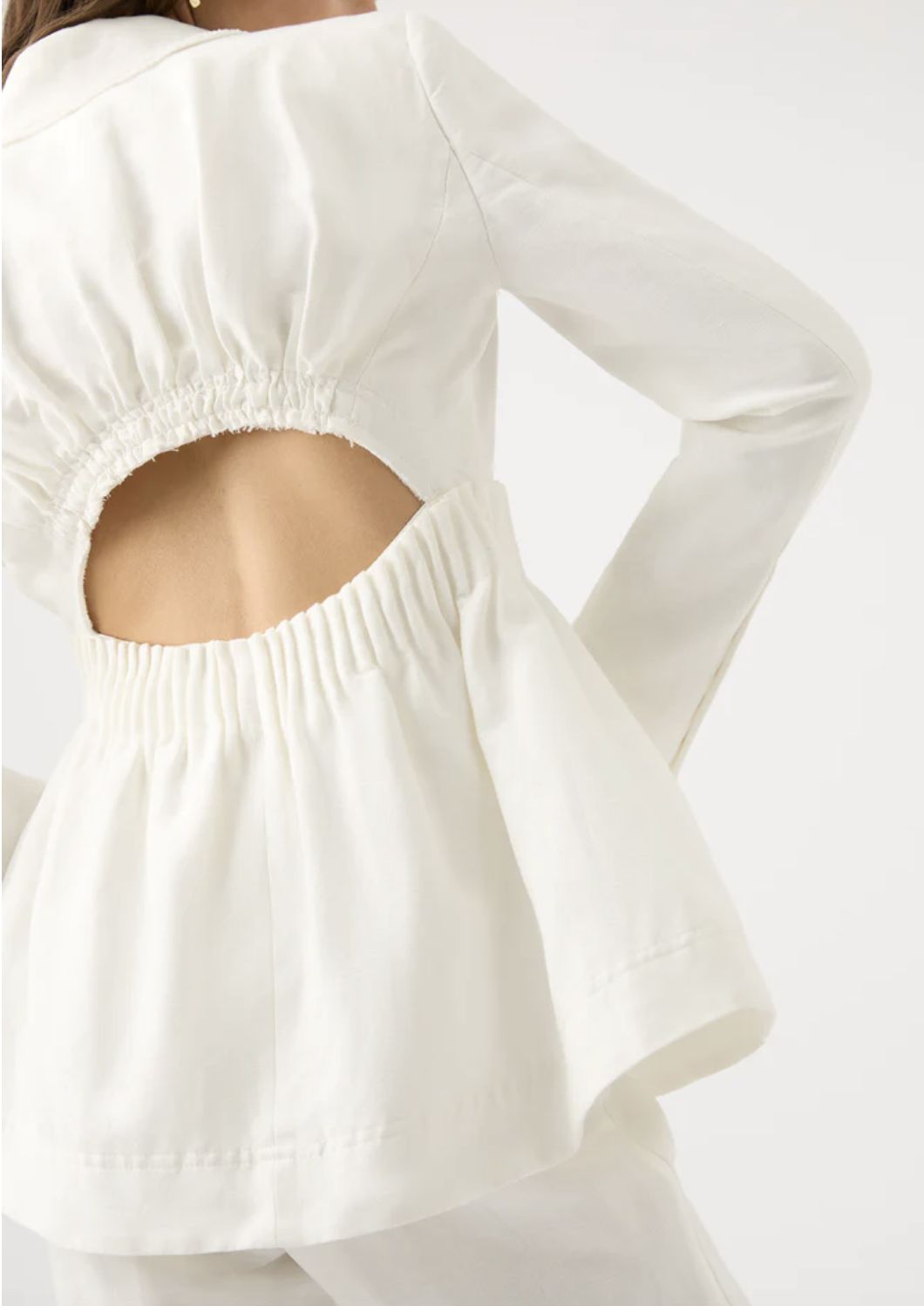 Elle Cartridge Pleat Jacket White