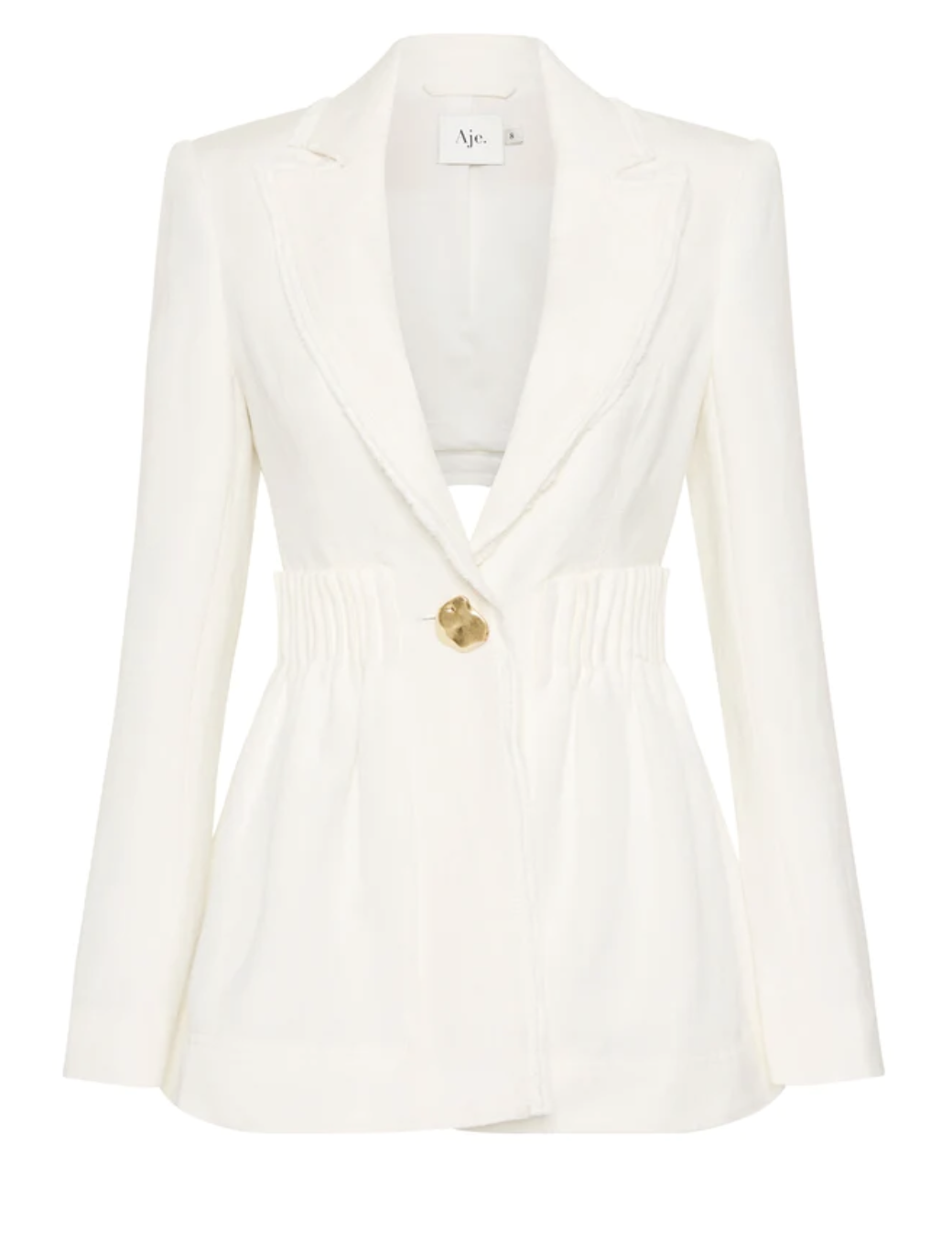 Elle Cartridge Pleat Jacket White