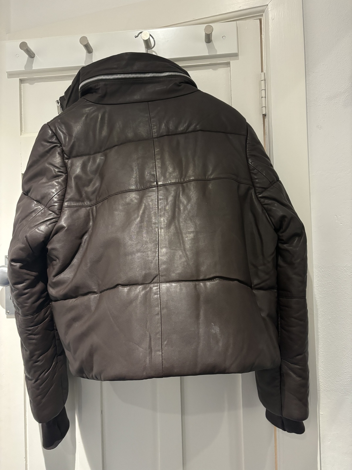  XL Choc genuine leather puffer jacket
