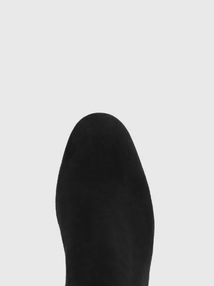 Panama Black Suede Leather Over The Knee Boot