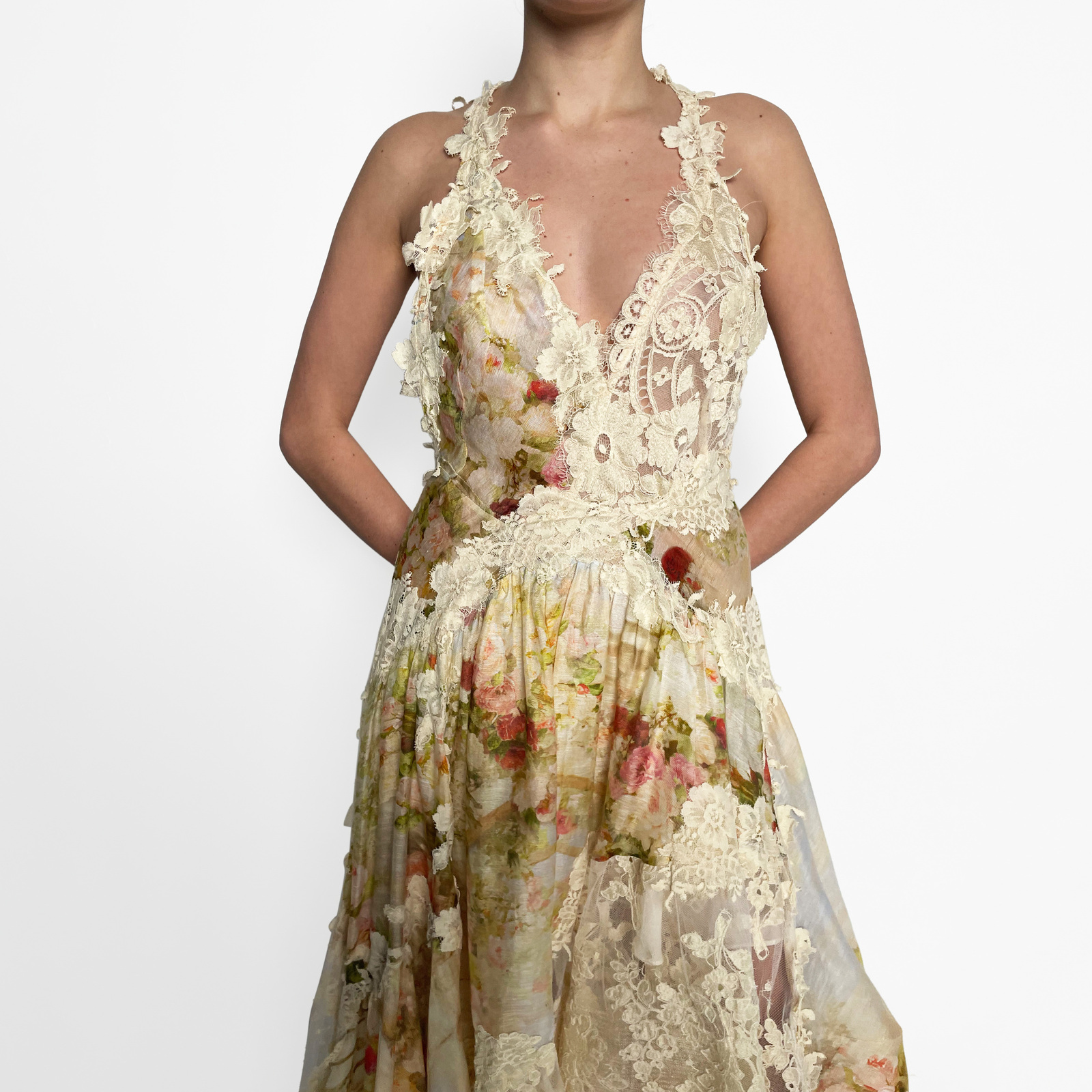 【Zimmermann】LUMINOSITY SPLICE LACE DRESS レース ミディ Zimmermann】LUMINOSITY SPLICE LACE DRESS レース ミディ