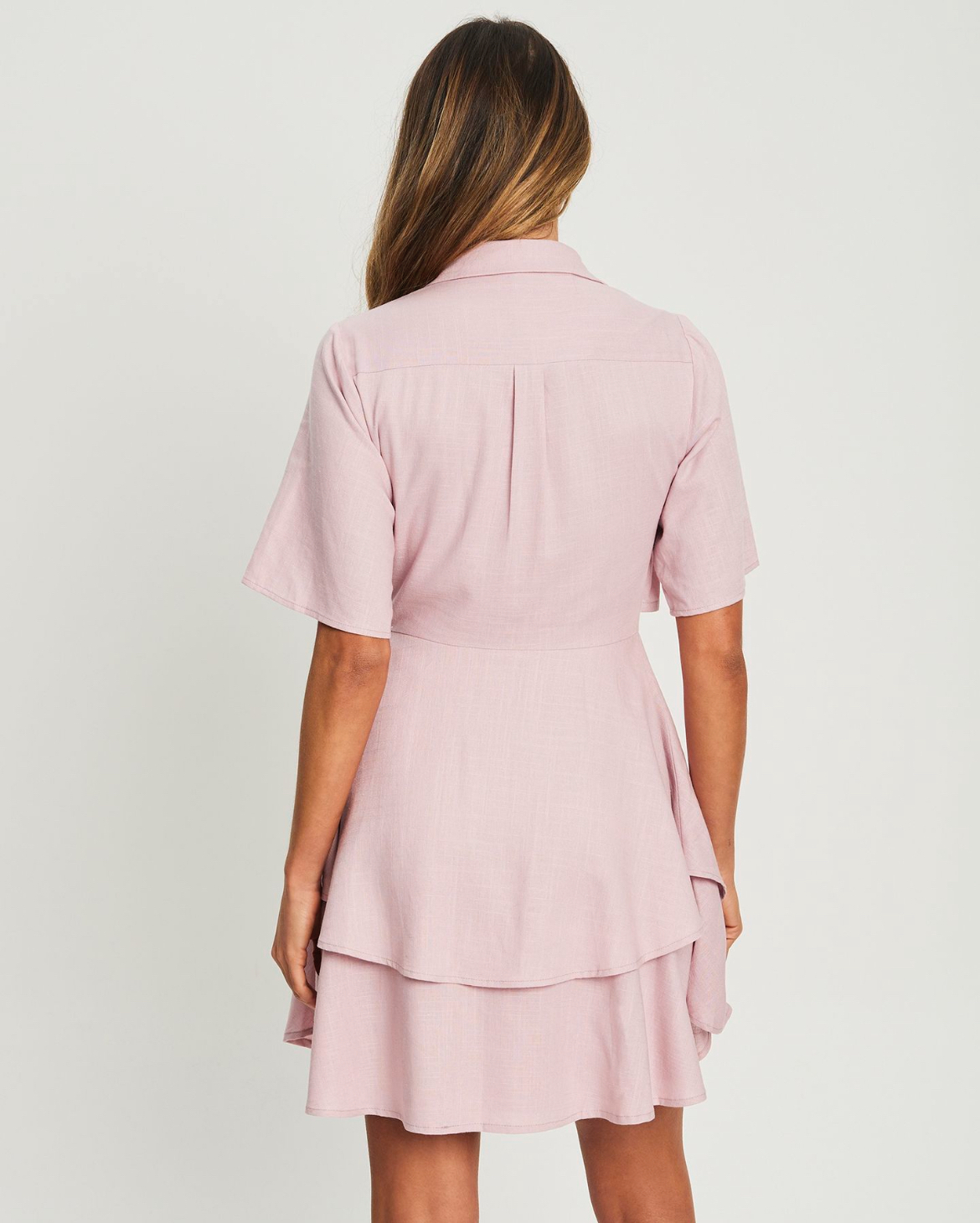 pink layered dress 