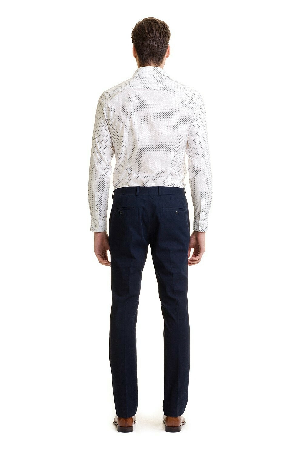 Slim Two Tone Polka Dot Mens Cotton Shirt