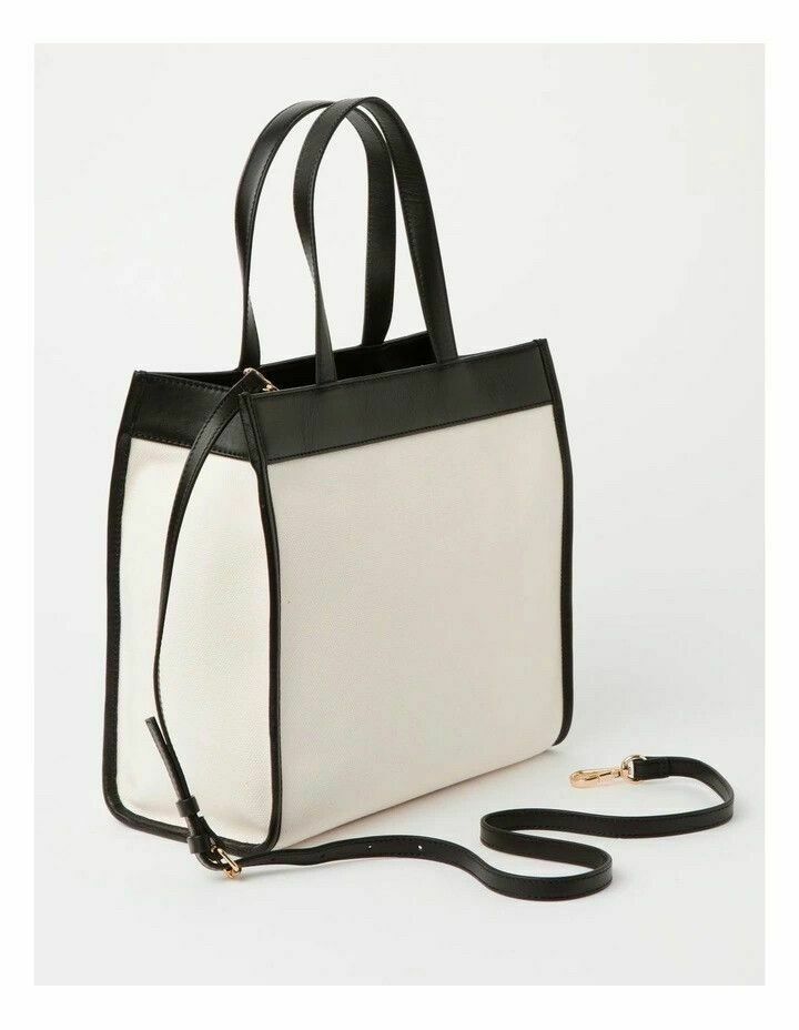 Dolly Leather Canvas Zip Crossbody Tote Bag NWT