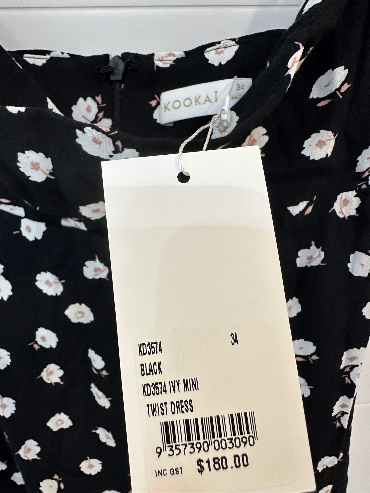 black ivy mini twist dress