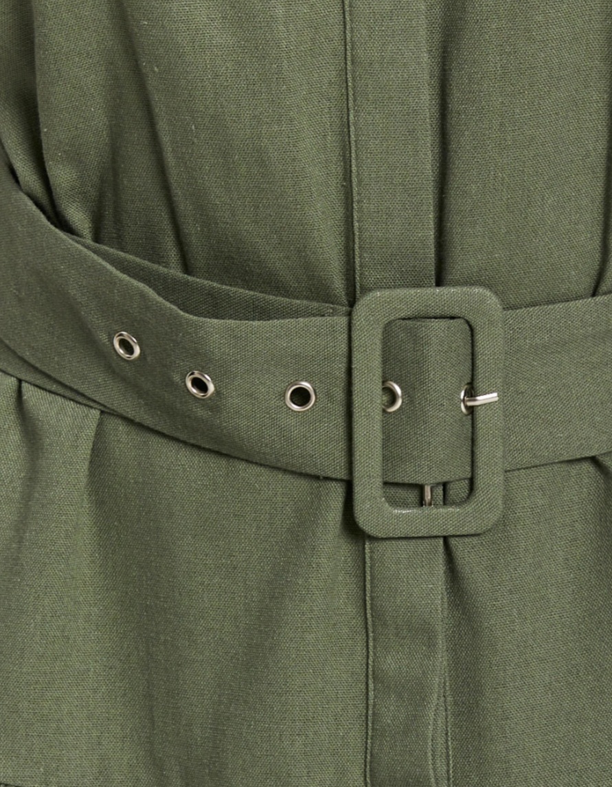 Khaki long sleeved dress