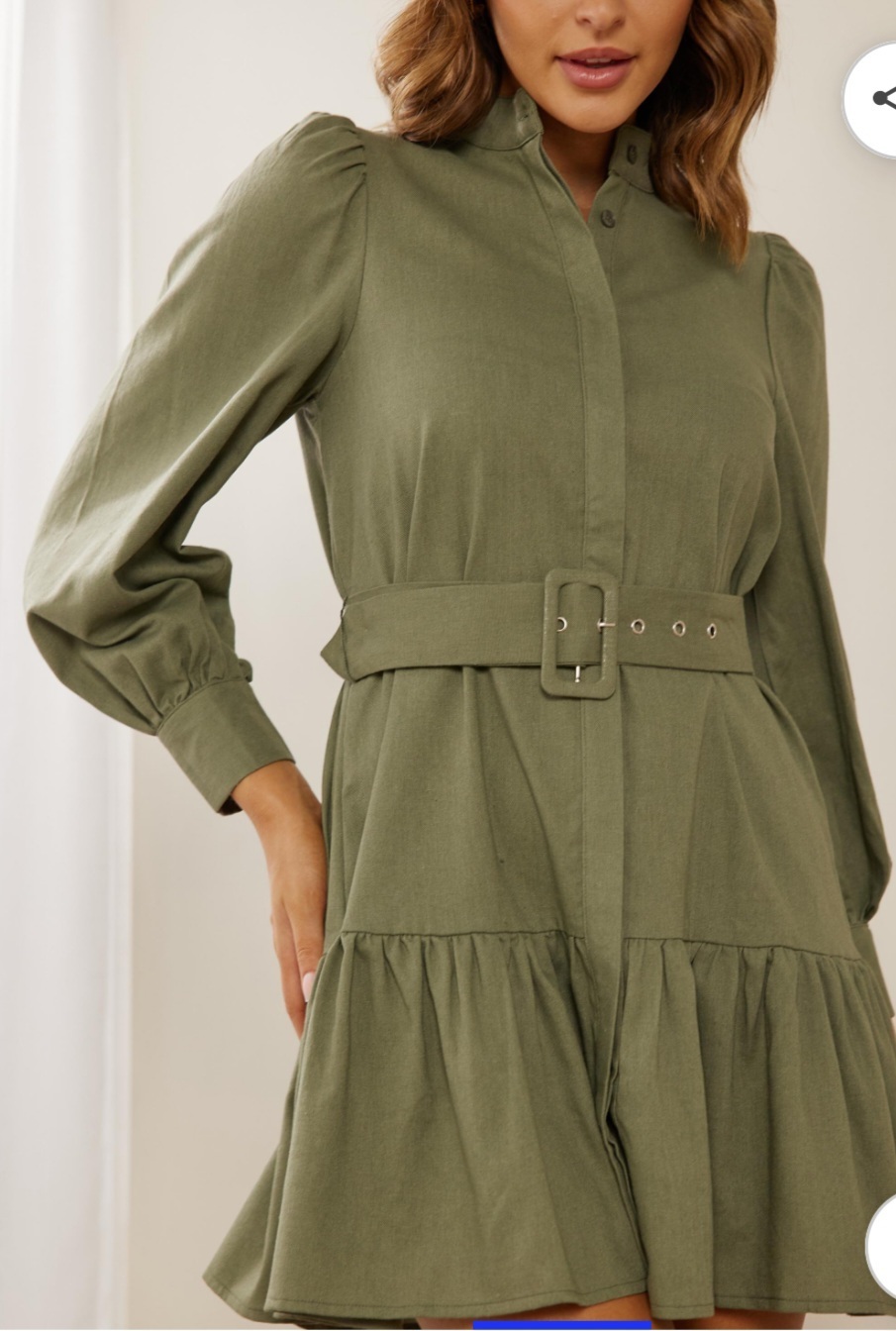 Khaki long sleeved dress
