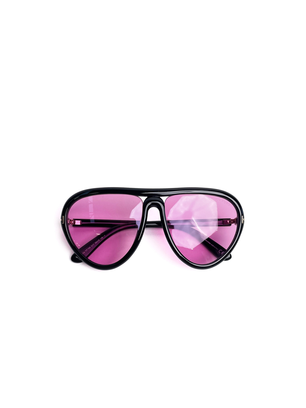 Tom Ford Black Frame Pink-Lens Pilot Sunglasses Tom Ford Black Frame Pink Lens Sunnies - AirRobe main image 3