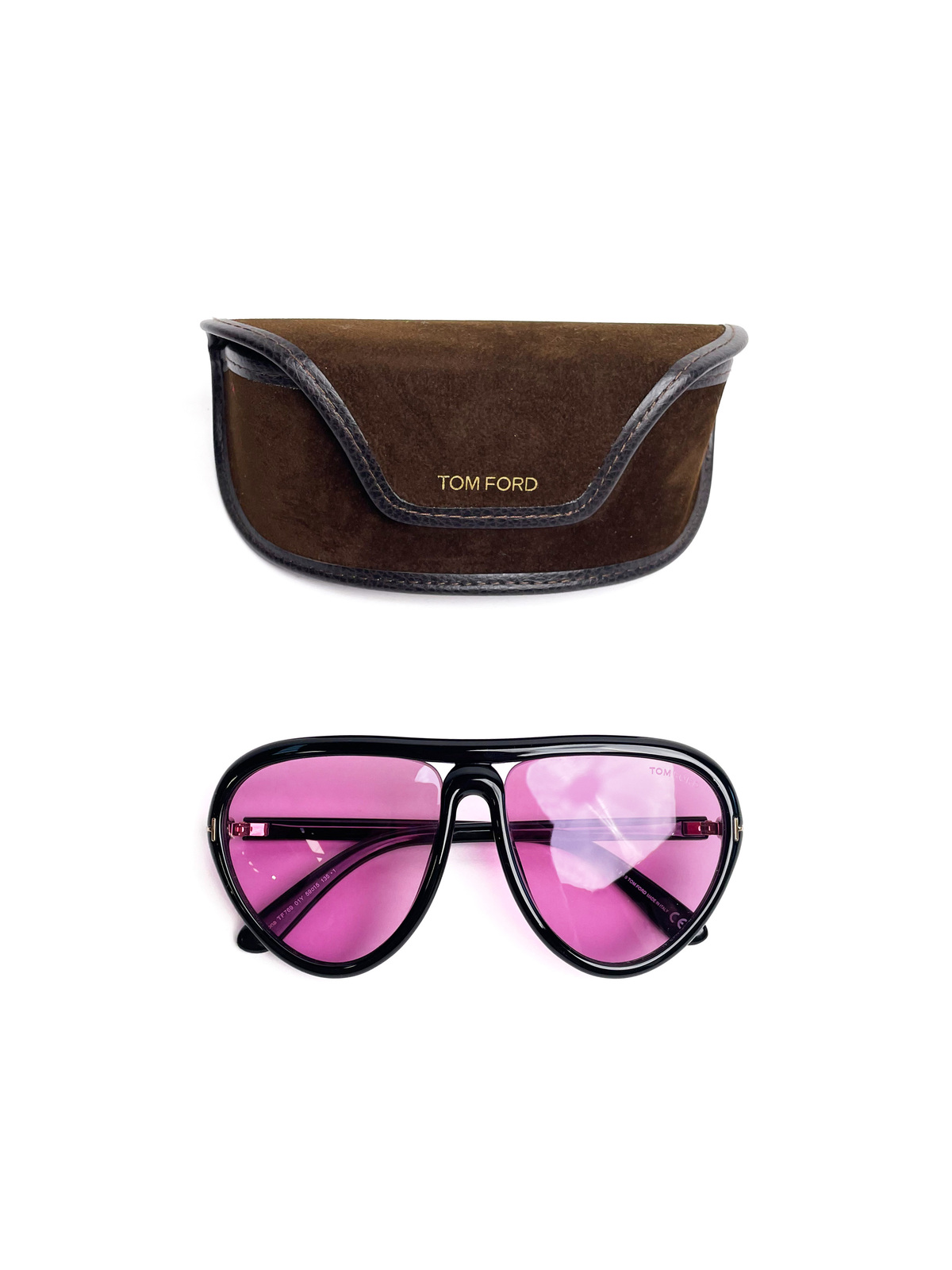 Tom Ford Black Frame Pink Lens Sunnies - AirRobe
