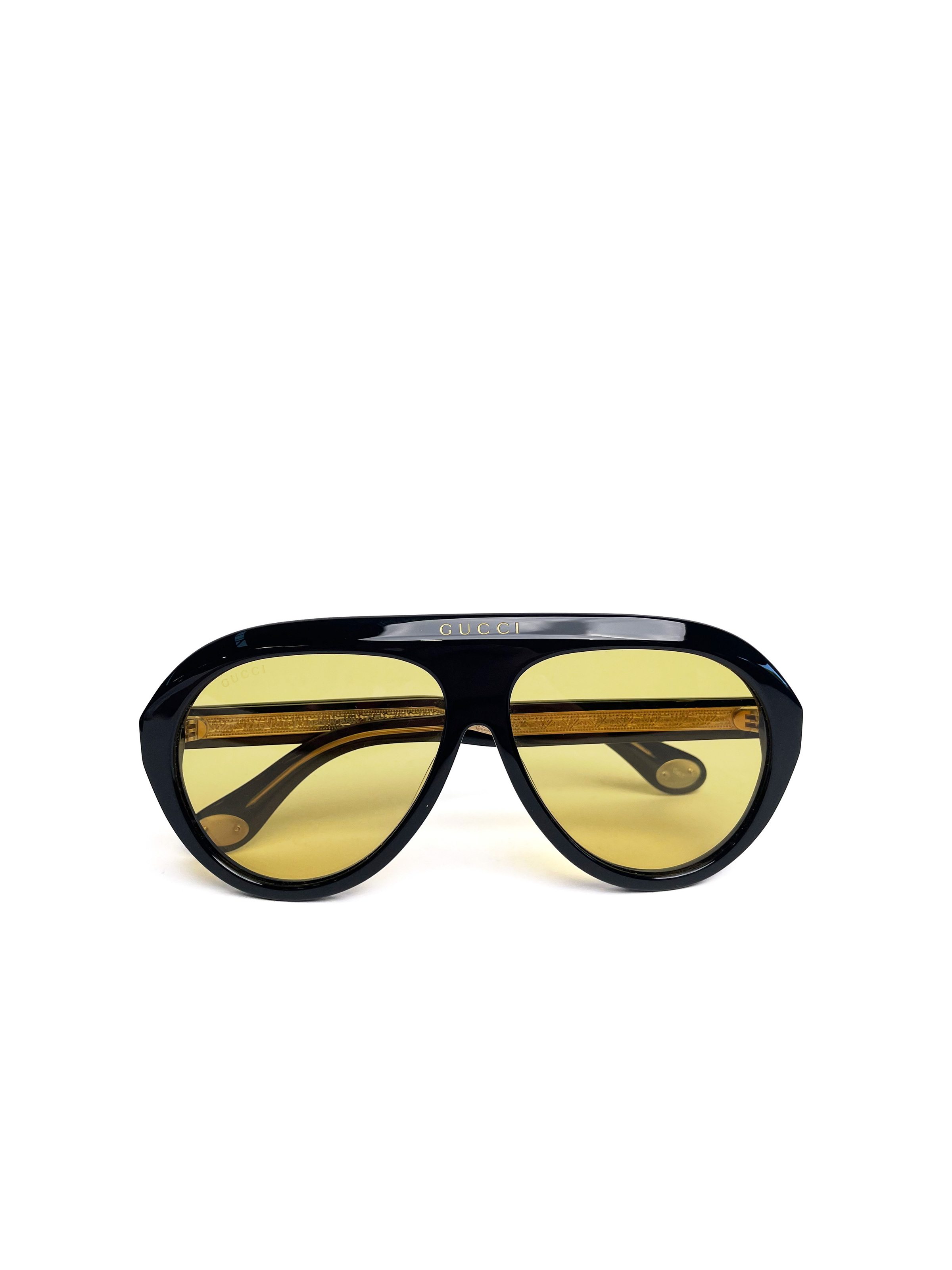 Gucci Women\'s Sunglasses with Yellow Lenses Yellow Tint Sunglasses Gucci Women Sunglasses Square Candy  main image 2
