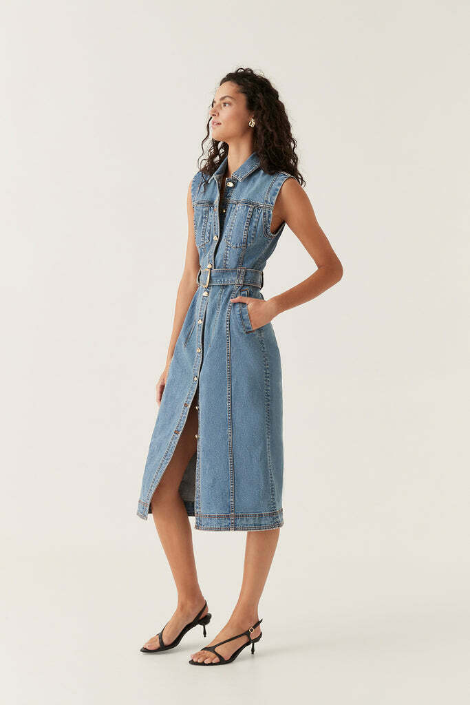 white christmas dresses Juno Denim Midi Dress | Coastal Wash main image 1