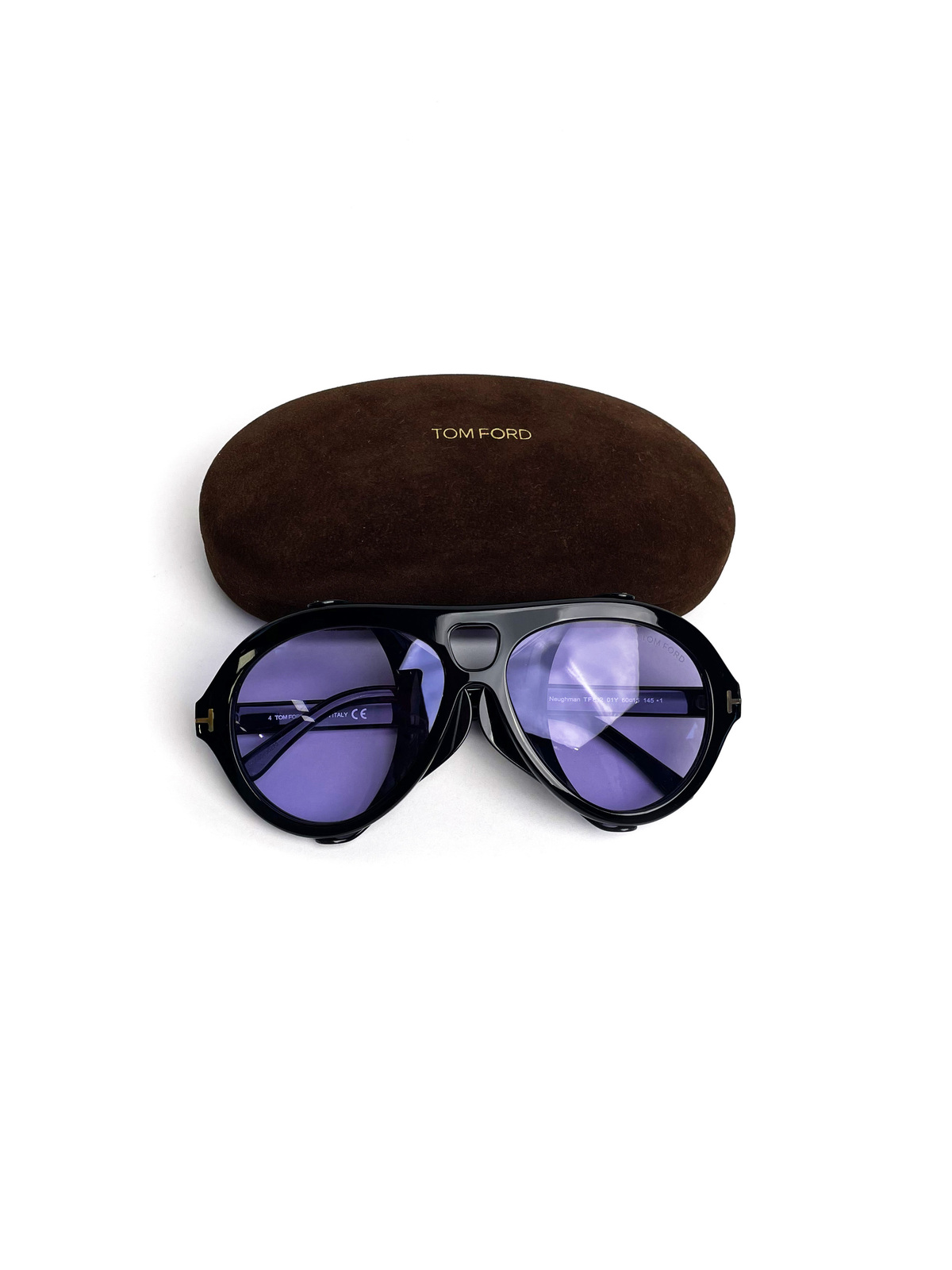 Tom Ford Black Frame Purple Lens Sunglasses - AirRobe
