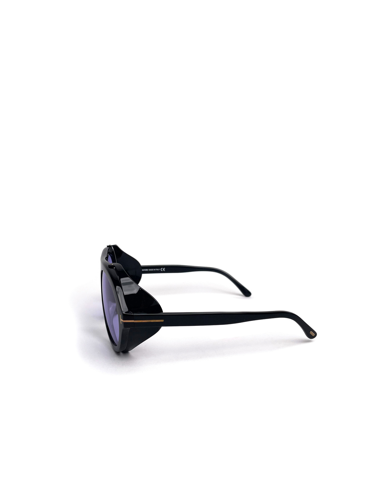 Tom Ford Black Sunglasses with Purple Lenses and Tortoiseshell Trim Tom Ford Black Frame Purple Lens Sunglasses - AirRobe main image 2