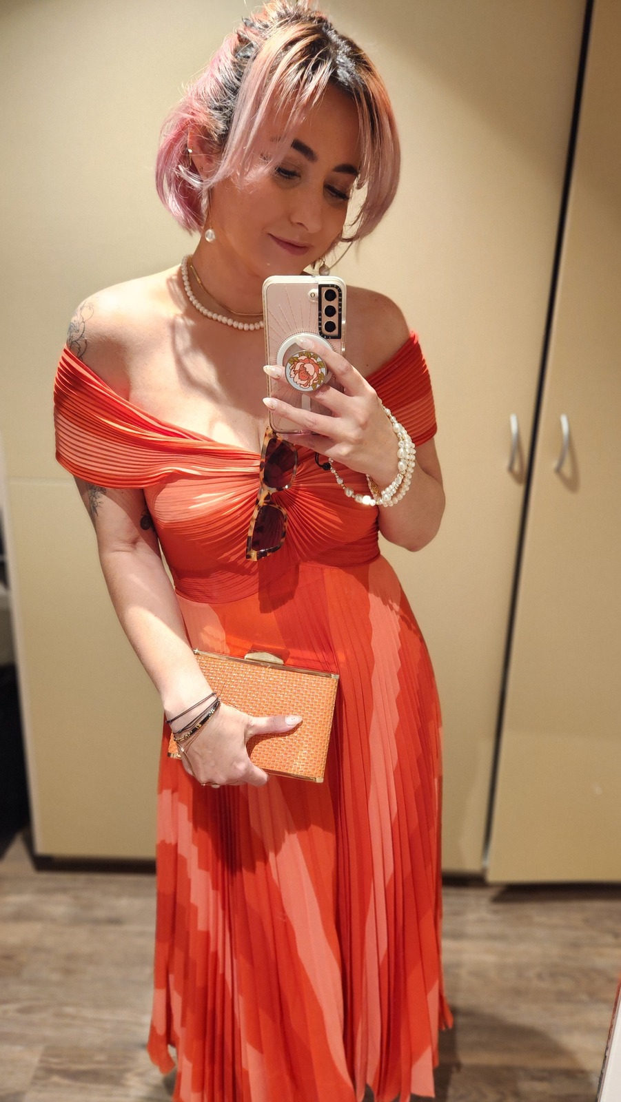 Papillon Pleated Midi Dress