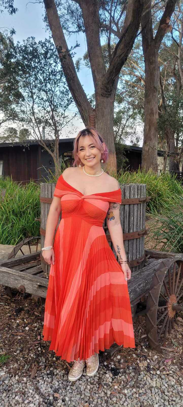 Papillon Pleated Midi Dress