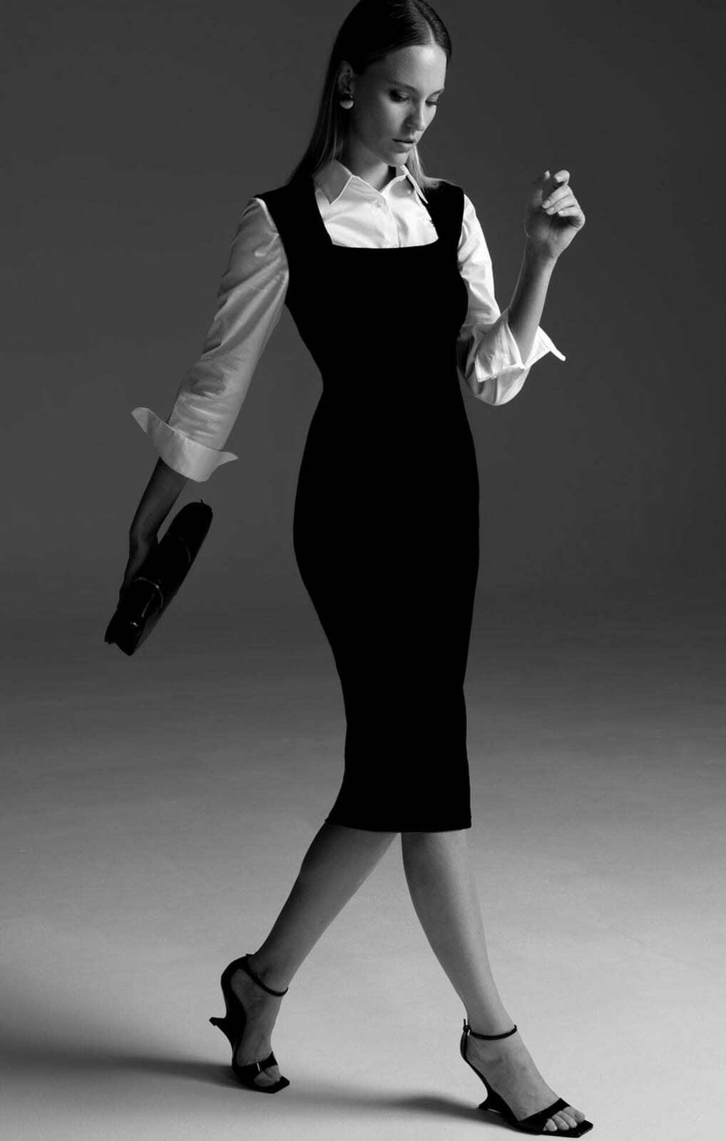 IRIS CAP SLEEVE DRESS IN BLACK