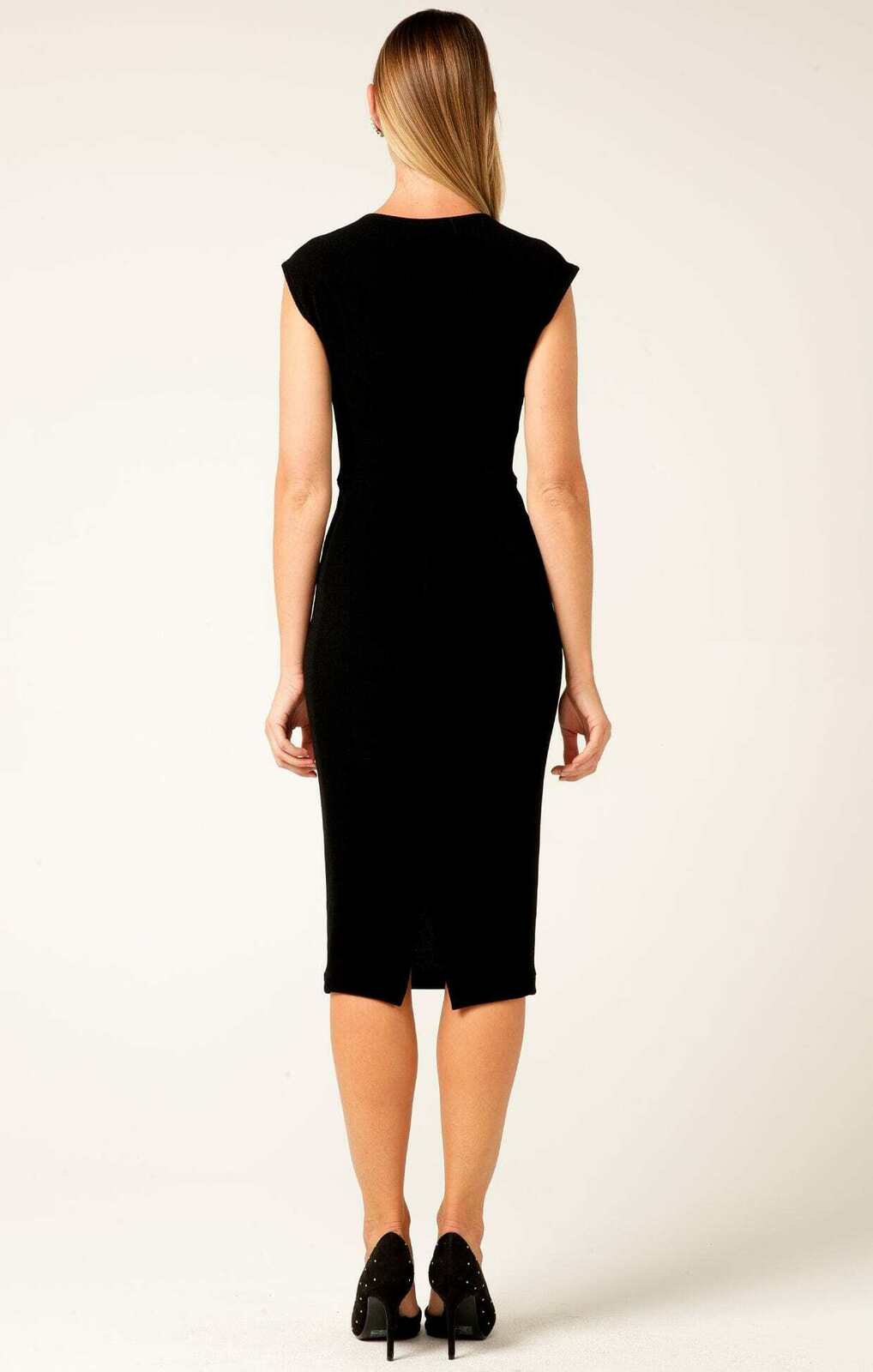 IRIS CAP SLEEVE DRESS IN BLACK