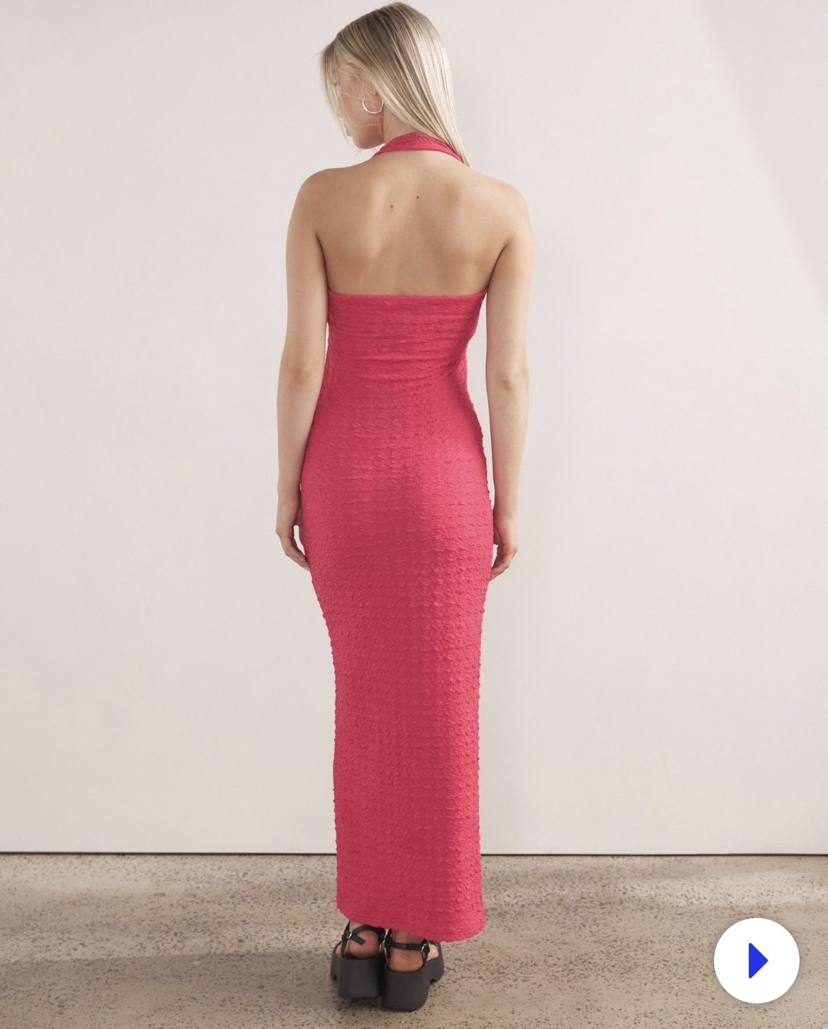 Pink crinkle slip dress