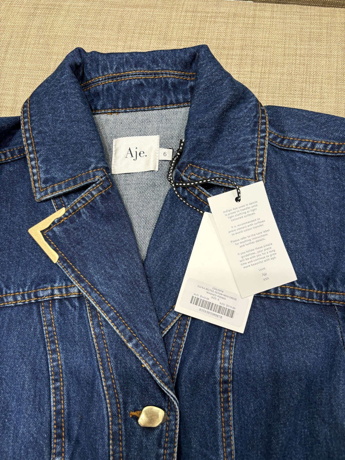 long sleeve denim dress 6 NWT