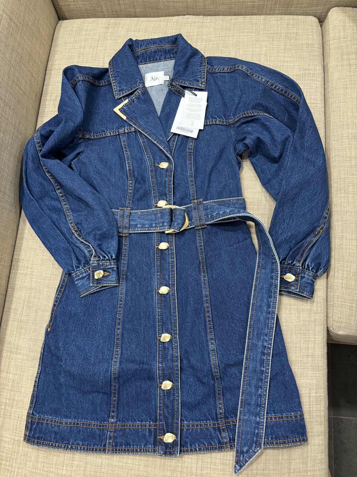 long sleeve denim dress 6 NWT