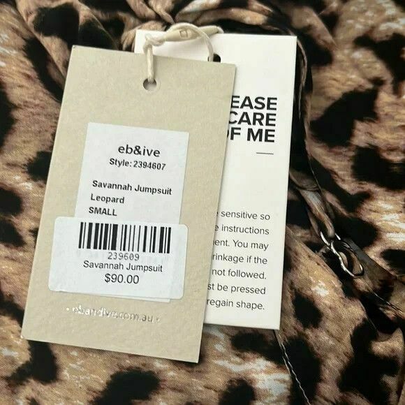 Savannah Leopard Print Tie Front Wide Leg Jumpsuit NWT