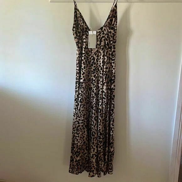 Savannah Leopard Print Tie Front Wide Leg Jumpsuit NWT