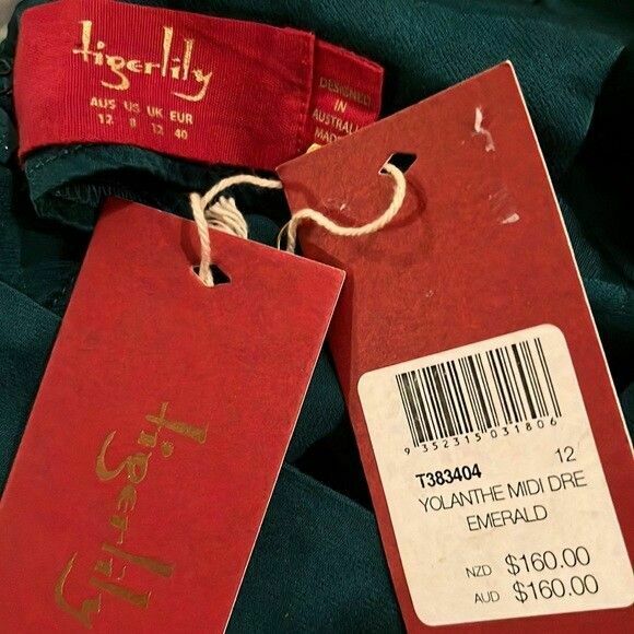 Yolanthe Emerald Teal Satin Slip Midi Dress NWT