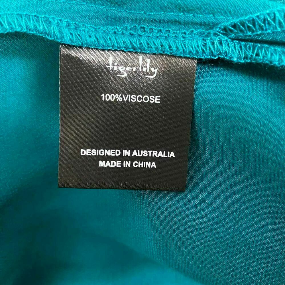 Yolanthe Emerald Teal Satin Slip Midi Dress NWT